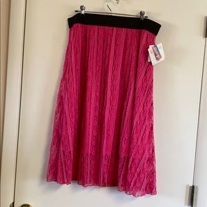 Bright Pink Lace LuLaRoe Skirt